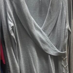 White House Black Market Gray Women's Top